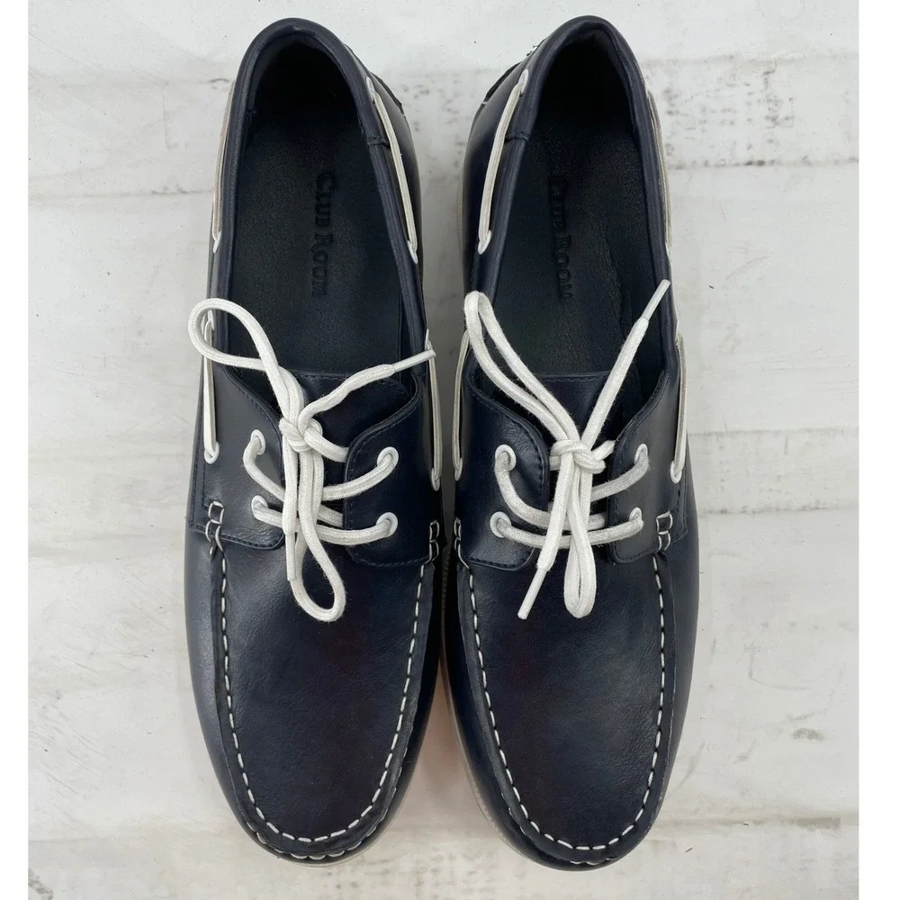 Club Room Boat Shoes Elliot 12M Navy Good